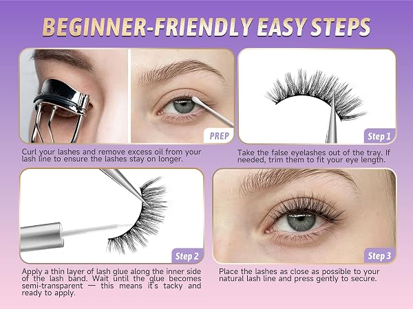 beginner friendly false eyelashes easy to use