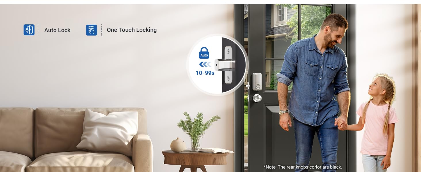 keypad door lock with handle Convenient Auto-lock and one-touch lock