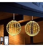 Christmas Sphere Lights Outdoor, Prelit LED Ball Lights Hanging, 16