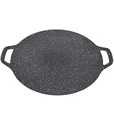 Korean BBQ Grill Pan, Aluminum Round Barbecue Plate Smokeless Barbecue Plate for Indoor Outdoor H...