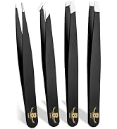 Burax Professional Tweezers Facial Hair Women & Men, Stainless Steel Precision Eyebrow Tweezers S...