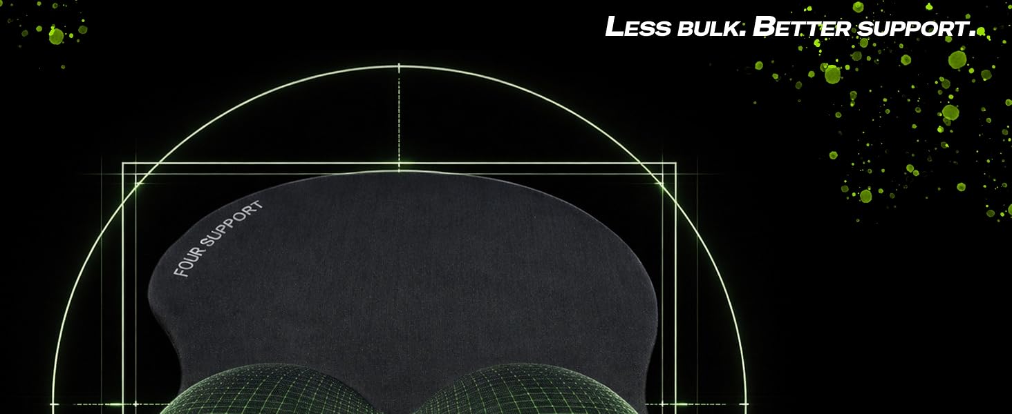 Compact ergonomic mouse pad surface with wrist rest for desk use