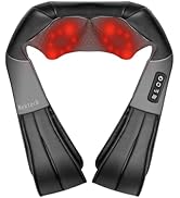 Nekteck Shiatsu Neck Massager with Heat for Pain Relief Deep Tissue, 2026 Upgraded 3D Back Should...