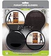 Slipstick Premium Furniture Sliders for All Floor Surfaces (16 Piece Moving Kit) Reusable 3.5” Ro...