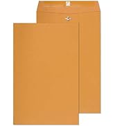 EnDoc 10 x 15 Clasp Envelopes - 100 Pack Brown Kraft Catalog Mailing Gummed Seal Envelope - 28lb ...