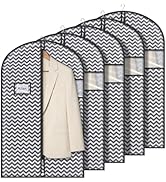 Syeeiex 40" Suit Bag, Set of 5 Garment Bags for Hanging Clothes, Suit Bags for Closet Storage, Ga...