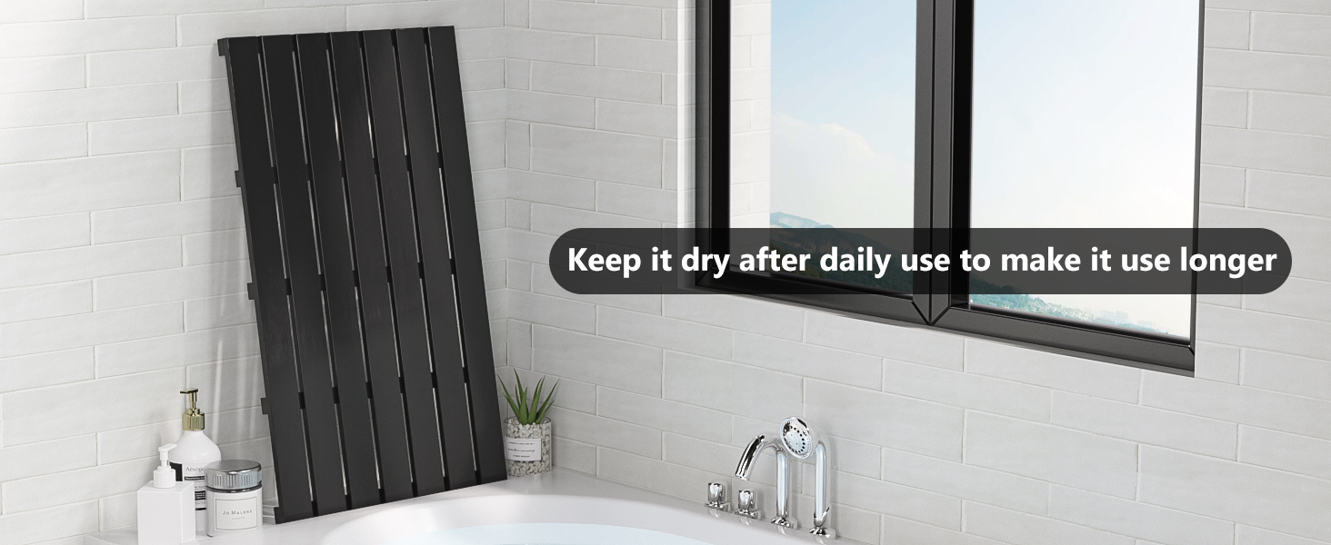 black bath mat