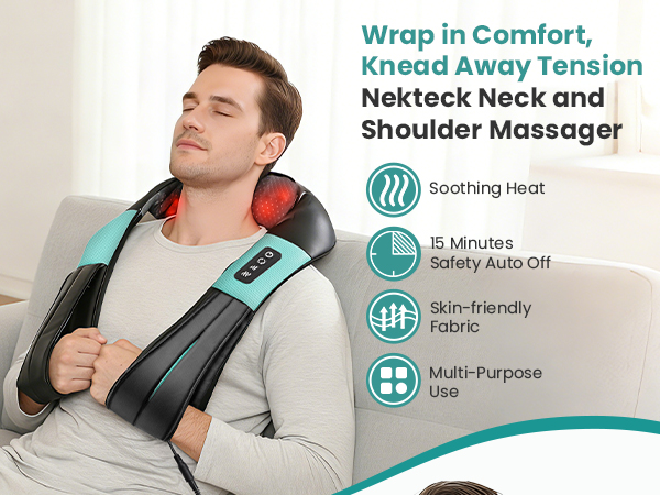 nekteck neck back massager pain relief deep tissue shoulder massage tool christmas birthday gifts