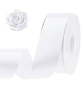 woric 120 Yards White Ribbon 1-1/2 inch Wedding Decor Satin Ribbon for Flower Floral Bouquet Chai...