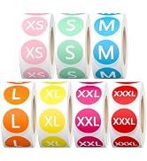 3500 Pcs 7 Rolls 7/8 Inch Size Stickers, 7 Colorful Sizes Coded Round Self Adhesive Labels for Cl...