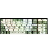BOYI TK96 RGB Hot Swappable Wireless Matcha Keyboard,2.4Ghz/Bluetooth 5.0/Wired Keyboard N-Key Ro...