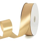 TONIFUL Gold Satin Ribbons - 1-1/2 Inch 100 Yards Satin Ribbons for Gift Wrapping Flowers Bouquet...