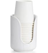 ABRUTY Bathroom Cup Dispenser, 3oz-4oz Ceramic Paper Cup Holder, Small Countertop Mouthwash Dixie...