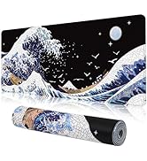 MEWOOCUE Black White Grey Mouse Pad Set XXL Anime Geometric Desk Mat Bubbles Gaming Mousepad - 31...