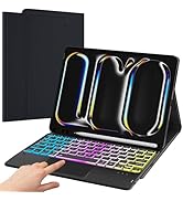 SNOODU for 2024 iPad Pro 11 inch (M4) Trackpad Keyboard Case: 3 Zone 7 Colors Backlit Detachable ...