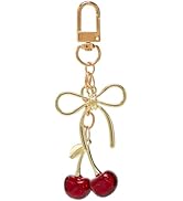 YDF Cherry Keychain Cute Bag Charm Women Leather Keyring Car Keys Gift Mother's Day Birthday Vale...