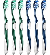 Fremouth Firm Toothbrushes for Adults, Cross Hard Bristles, 6 Count