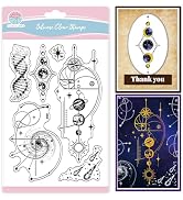 GLOBLELAND Fibonacci Planet Clear Stamps for Card Making Magic Star Silicone Clear Stamps Galaxy ...