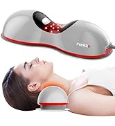 FliKEZE Heated Neck Stretcher with Red Light Therapy, Wireless Cervical Traction Device for TMJ P...