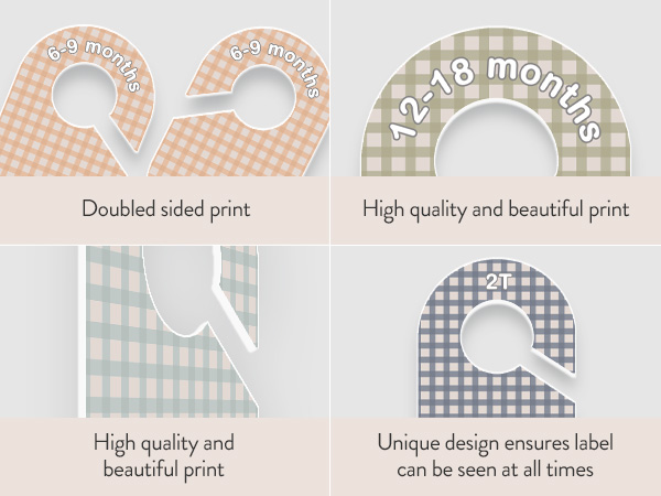 Stylish and functional, wooden baby closet dividers ensure baby clothes are organized
