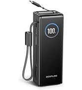EF ECOFLOW Rapid Power Bank, 25,000mAh, 100W Built-in and Retractable Cables, 170W Portable Charg...