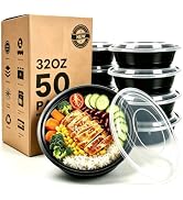 32 oz Meal Prep Containers Reusable BPA Free, Bento Boxes (50 PACK)