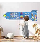 Spacocld Rocket Activity Wall Busy Board Panels - Sensory Wall Panel for Kids, Montessori Toddler...