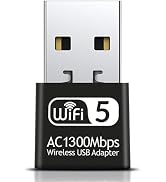Wodgreat 1300Mbps USB WiFi Adapter for PC-Tiny Size Wireless Network Adapter for Desktop with Dua...