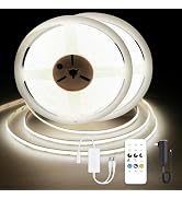 AUZIWE COB LED Strip Lights, Dotless LED Lights with Remote& App, 49.2ft Natural White 4000K Supe...