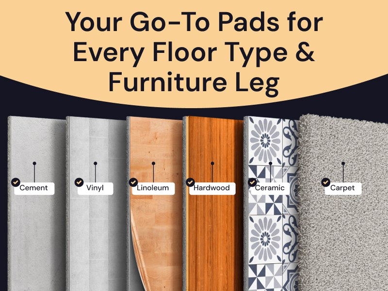 furniture pad caster cup non-slip protection hardwood floor rubber feet sofa couch chair table bed