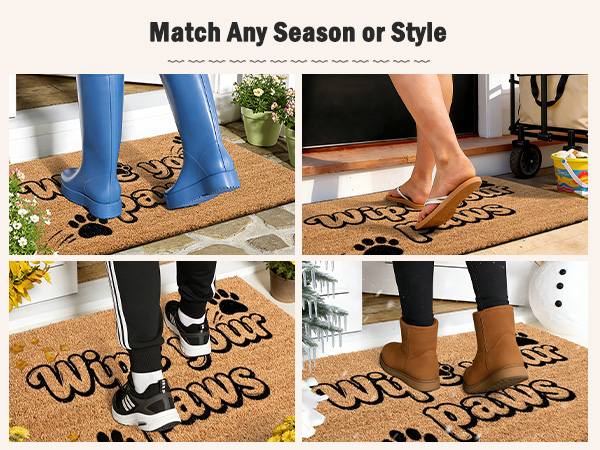 funny muddy coir welcome door mat natural fiber eco-friendly outdoor indoor outside doormat