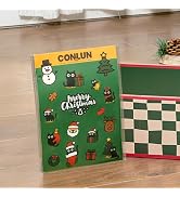 Conlun Cat Stickers, Winter Stickers - 17 Cute Feline Designs on 1 Waterproof PVC Sheet, Festive ...