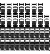 YGDZ 1 Inch Buckles, 35 Side Release Plastic Buckles and Tri-Glide Slides Parachute Black Buckles...