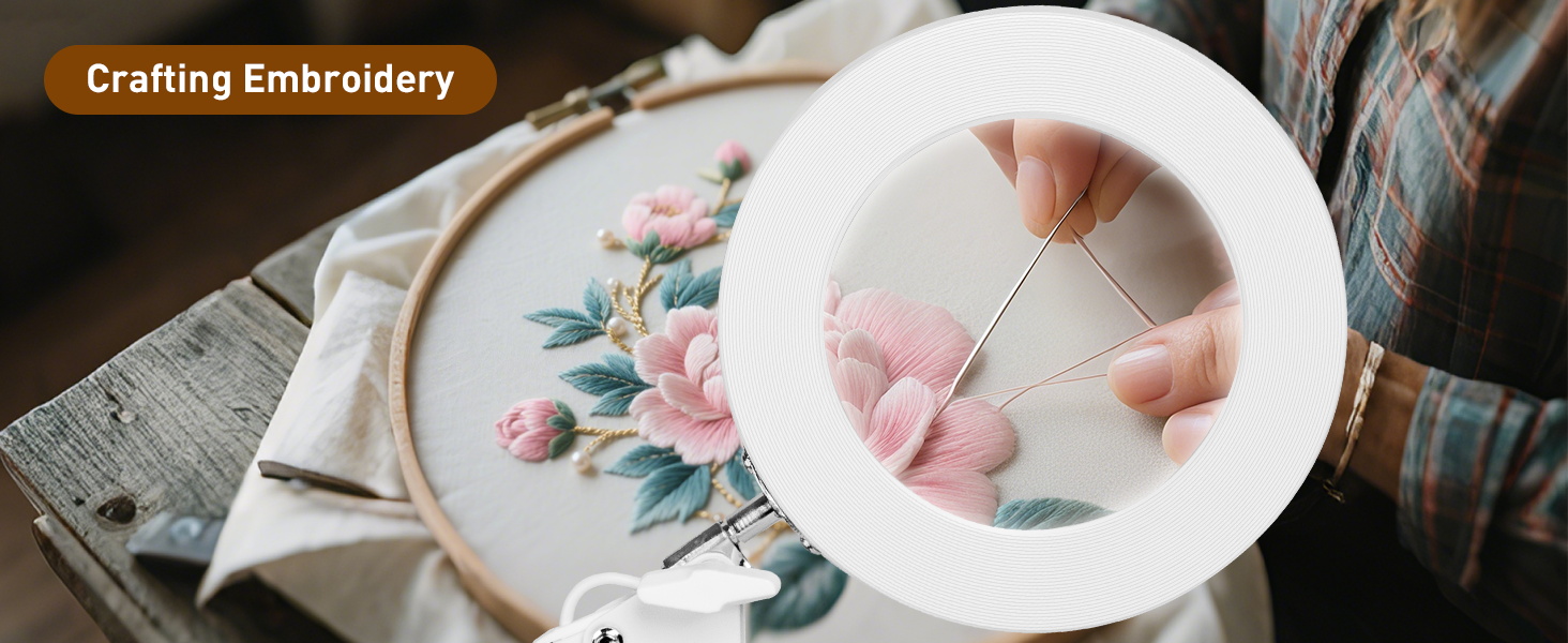 magnifying lamp with clamp workbench magnifying glass with light crafting embroidery magnifier