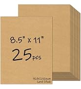 25 Sheets Brown Cardstock 8.5 x 11, 92lb/250gsm Kraft Card Stock Paper, Heavy Cardstock Printer P...