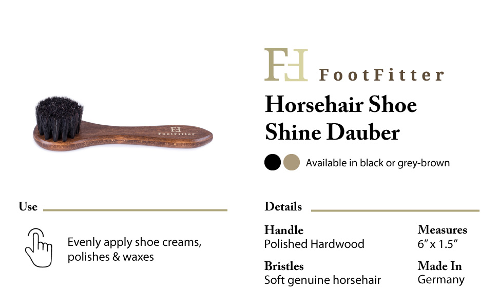 horsehair shoe shine dauber with handle for applying shoe cream polish wax