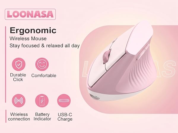 Ergonomic Mouse Pink