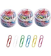 M&G Paper Clips 480Pcs Colored Paper Clip Medium Size, Assorted Colored Coated 1.1 inch PaperClip...