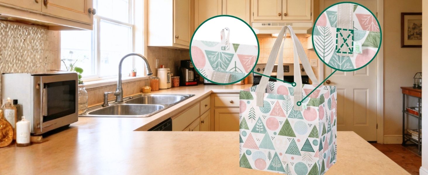 VENO women tote bag reusable grocery shopping bags heavy duty waterproof foldable large