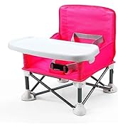 PandaEar Portable Travel Booster Seat with Tray| Folding Baby Seat Booster High Chair for Dining ...
