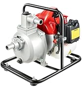 1-Inch Gas-Powered Water Transfer Pump, 2-Stroke 2HP Gasoline Semi-Trash Water Pump, 43CC Air-coo...