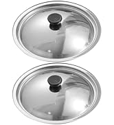 Zerodeko 2-Pack Universal Pan Lid – Stainless Steel Universal Frying Pan Lid 8-12 Inch for Cookin...