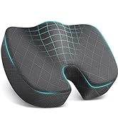 TushGuard Seat Cushion - Memory Foam Sitting Pillow for Office Chair, Car Seat, Airplane, Bleache...