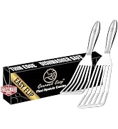 Stainless Steel Fish Spatula Set – 1 Large Fish Turner + 1 Small Metal Spatula, Ultra-Thin Edge f...