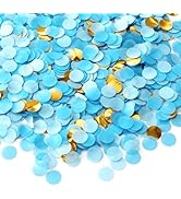 JOYIT Table Confetti 3.5 oz - Blue & Gold Foil Round Circle Dots for Table Scattering, Balloon Fi...