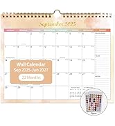 Calendar 2025-2027 22 Monthly Wall Calendar Runs from September 2025 until June 2027 Spiral Bindi...