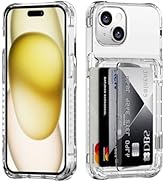 ACANDYA for iPhone 15 Case Wallet Clear Protective Phone Case with Credit Card Holder Heavy Duty ...