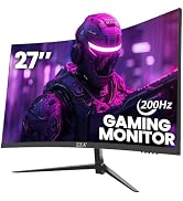 ZZA 27 Inch Curved Computer Monitor,200Hz|180Hz|144Hz Pc Monitors FHD 1080P 1800R VA Screen, Moni...