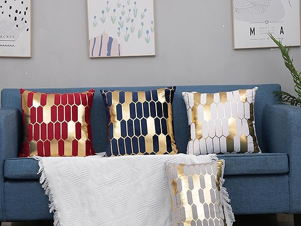 gold pillow covers