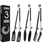 Kitchen Tongs for Cooking, 12 Inch Non Scratch Silicone Tip for Nonstick Cooking Pans, Food Grade...